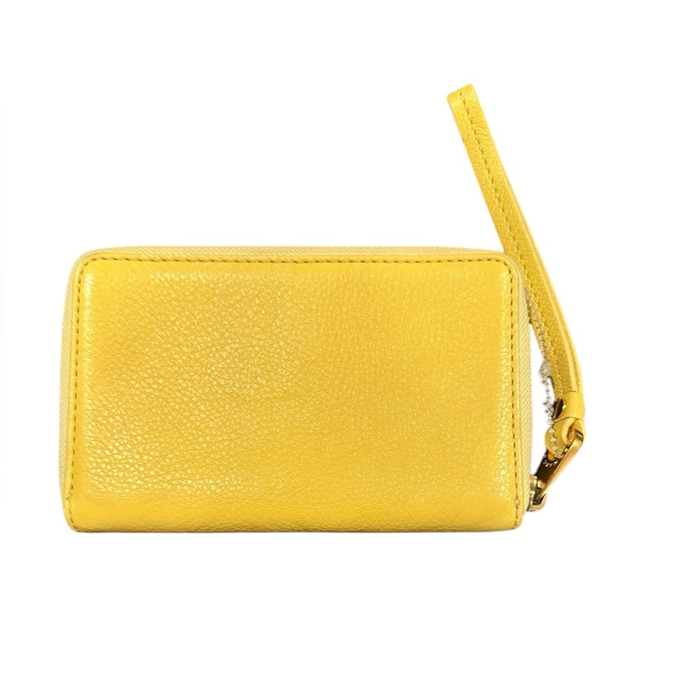 Marc Jacobs Standard Supply Yellow Pebble Leather Wristlet Wallet View 2